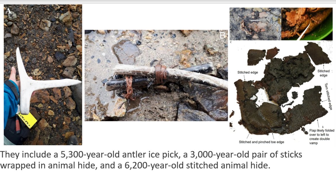 🤨...being told today's climate is "unprecedented" while at the same time watching prehistoric tools and clothes drop out of the bottom of melting glaciers.
ancientpages.com/2023/11/30/art…