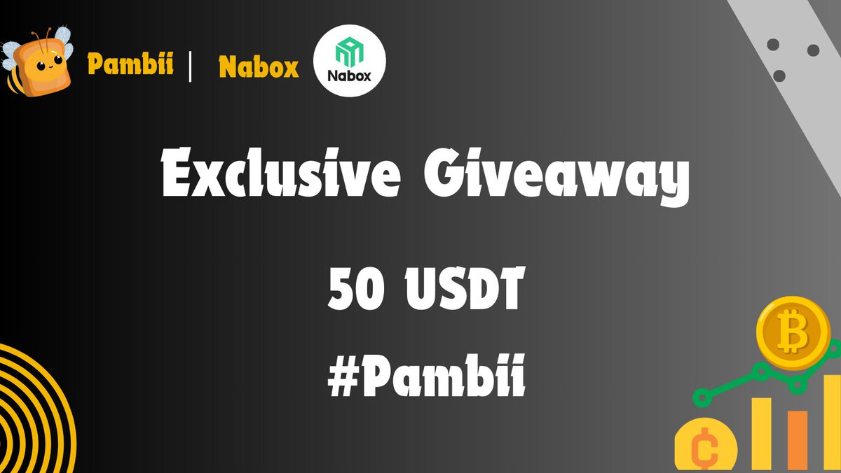 🥳 Nabox &amp; Pambii #Giveaway, 50 $USDT to 5 winners! 

1⃣ RT,❤️, Tag 3
2⃣ Follow <a href="/naboxwallet/">Nabox</a> &amp; <a href="/pambicoin/">PAMBII 🍞🐝</a> 
3⃣ Join t.me/pambi_tech &amp;  t.me/naboxcommunity

Hurry, only 48 hours! Good luck! 🍀💪

#Pambii #NaboxWallet