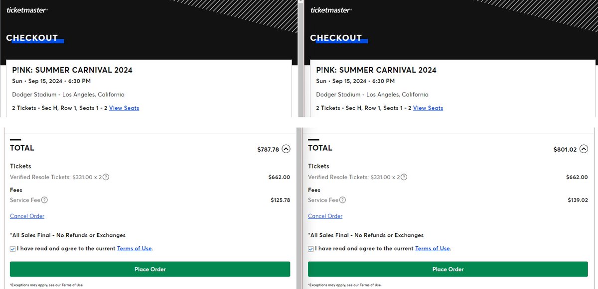 TicketCaper (@ticketcaper) on Twitter photo Hey <a href="/Ticketmaster/">Ticketmaster</a>, explain this one!
Same tickets, same price. Two different browsers, two different prices. <a href="/Ticket_Help2022/">TICKETSHELP1</a> Hey <a href="/Ticketmaster/">Ticketmaster</a>, explain this one!
Same tickets, same price. Two different browsers, two different prices. <a href="/Ticket_Help2022/">TICKETSHELP1</a>