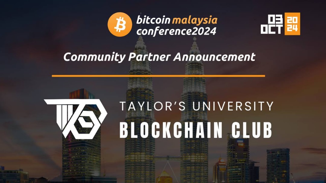 TaylorBlockchainClub (@taylorbc2024) on Twitter photo Excited to announce that Taylor's University Blockchain Club is a proud community partner for Malaysia's first #Bitcoin Conference! 🔥🔥
Join us on October 3rd to explore Bitcoin's future and opportunities in Malaysia. See you there!😉🤗
#BTCMY2024
<a href="/btcmyofficial/">Bitcoin Malaysia Conference #BTCMY2024 #BME</a> Excited to announce that Taylor's University Blockchain Club is a proud community partner for Malaysia's first #Bitcoin Conference! 🔥🔥
Join us on October 3rd to explore Bitcoin's future and opportunities in Malaysia. See you there!😉🤗
#BTCMY2024
<a href="/btcmyofficial/">Bitcoin Malaysia Conference #BTCMY2024 #BME</a>