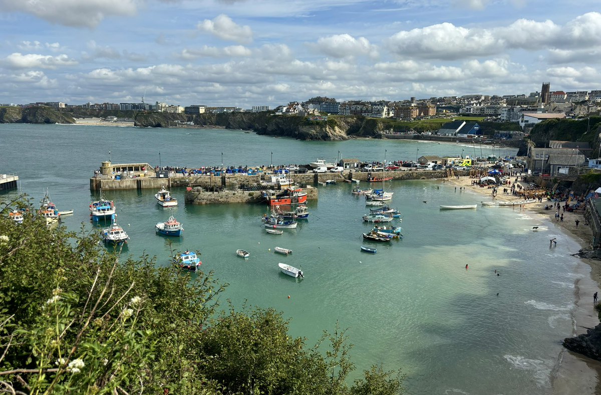 Just now from Newquay harbour #Cornwall