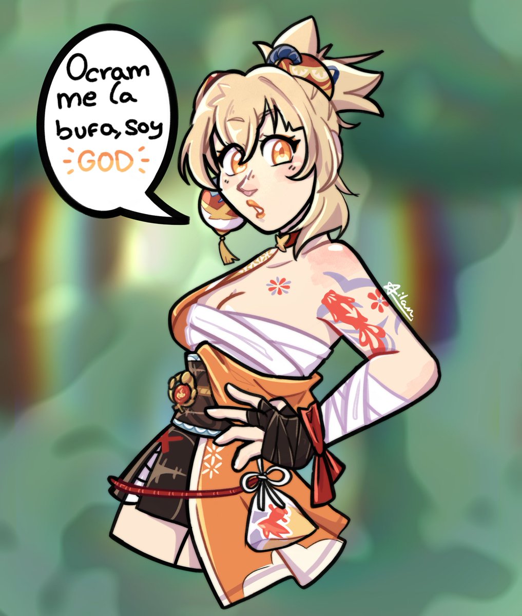 Mi mami dijo que la llamaste pocha, te voy a morder <a href="/Ocram2012/">Ocram</a> 

(tqm)
#GenshinImpact #Genshin #yoimiya #yoimiyafanart #Genshinfanart