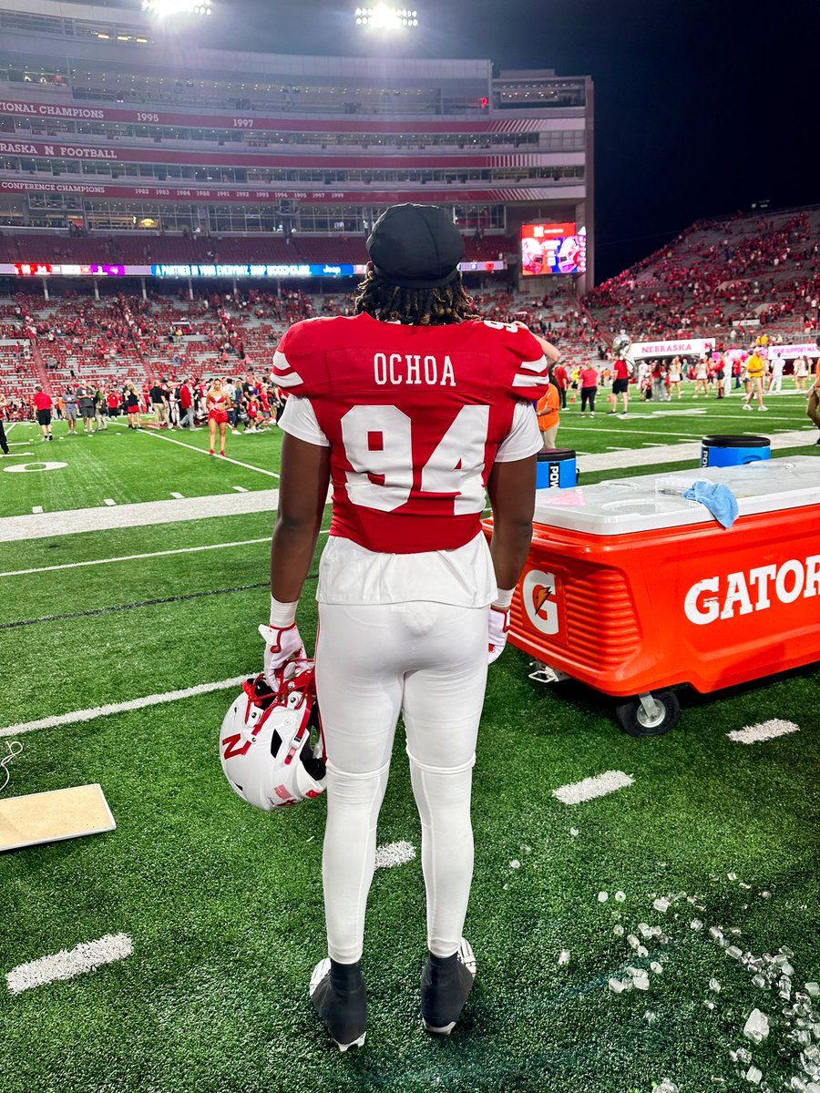 Yesterday was one of the greatest days ￼of my life🥹 To see my son <a href="/Passrush4L/">Jordan Ochoa</a> run out of that tunnel and his jersey with our last name on it,￼ is an undescribable feeling! We are ￼so proud of him and all his hard work! ￼ #GBR #94knockinatyourdoor #OCHOA 

<a href="/HuskerFootball/">Nebraska Football</a>