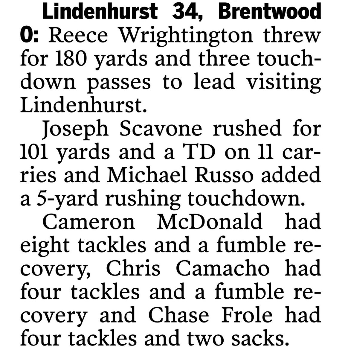 Lindenhurst Touchdown Club tweet media