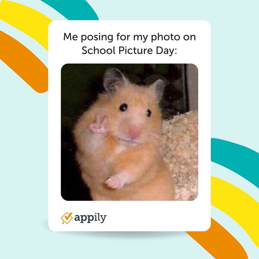 AppilyCom's tweet image. Anyone else relate 😭?

#schoolpictureday #studentID #pictureday #highschoolmeme #hamstermeme #student