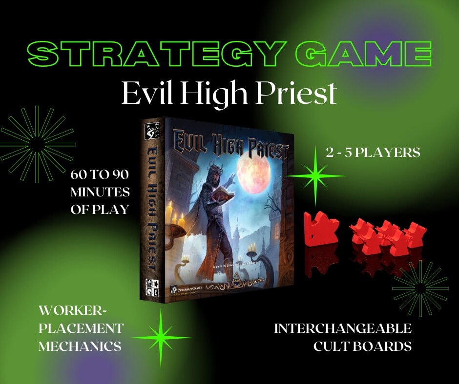 🔥🌑 Summon your dark ambitions and vie for ultimate power in Evil High Priest! 🌑🔥

🔮 Are you ready to embrace the darkness? #EvilHighPriest #CthulhuMythos #BoardGameNight #Lovecraftian