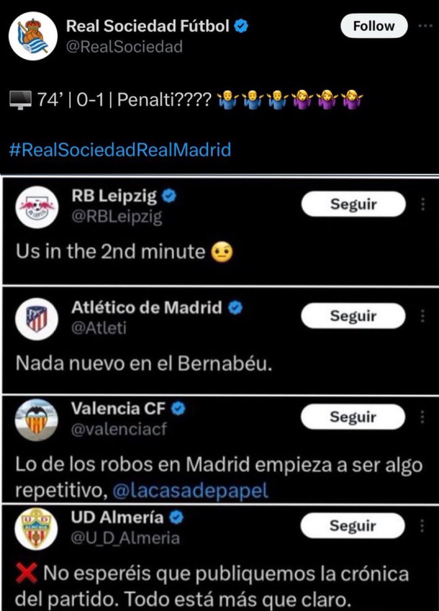 NO VERÉIS NUNCA TWEETS ASÍ EN CONTRA DEL FC BARCELONA.

LOS EQUIPOS DE LA LIGA SON CÓMPLICES DEL NEGREIRATO.