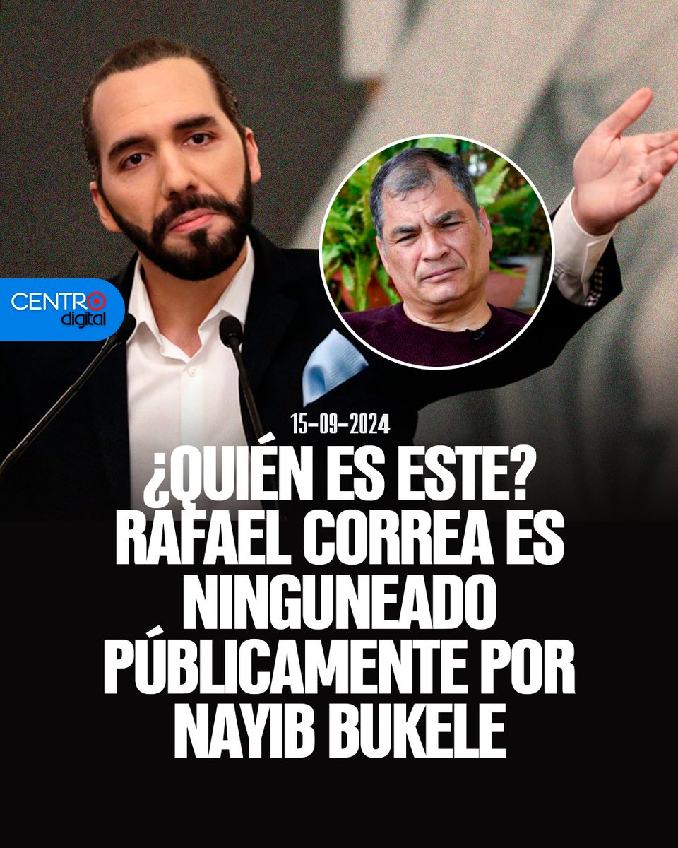 radiocentroec's tweet photo. Rafael Correa volvió a generar polémica en redes sociales tras comparar al presidente de El Salvador, Nayib Bukele, con el exmandatario peruano Alberto Fujimori. 
El comentario surgió en respuesta a un tuit sobre Fujimori, en el que Correa lo señaló como "el Bukele de los noventa". Sin embargo, la reacción de Bukele fue contundente y burlona, respondiendo simplemente: "¿Quién es este?". Este ninguneo causó revuelo, con miles de comentarios apoyando al salvadoreño. A pesar de la respuesta, Correa intentó retomar el control diciendo que Bukele estaba siendo mal aconsejado en redes.