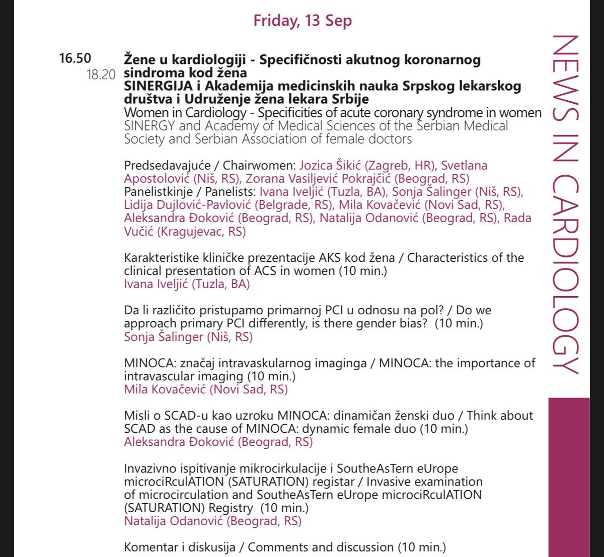 Great session with our international #SCAD group on #Sinergy2024 
▶️Women in Cardiology- Specifities of acute coronary syndrome in women <a href="/saskavaska/">Aleksandra Djokovic</a>