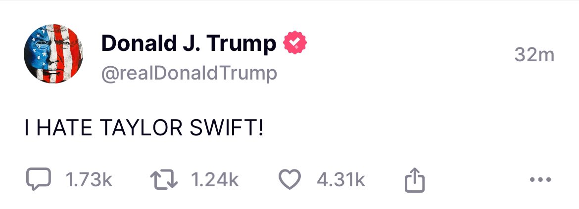 realJennaEllis's tweet image. lol ok. He’s running against a self-proclaimed communist and he’s spending his time hating on Taylor Swift?