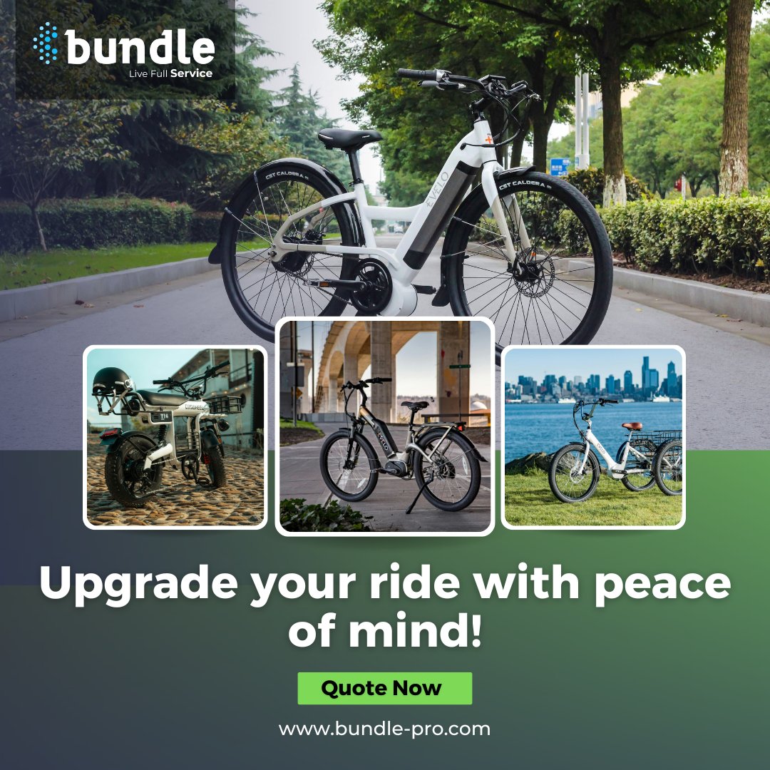 bundleonline360's tweet image. 🚴‍♂️🔋 Upgrade your ride with peace of mind! Our Electric Bike Bundle Insurance in the USA covers everything from cars to condos, boats to bikes, and more! 🌟

For more details:
Visit our website: bundle-pro.com

#ElectricBike #InsuranceBundle #PeaceOfMind #insurance #USA