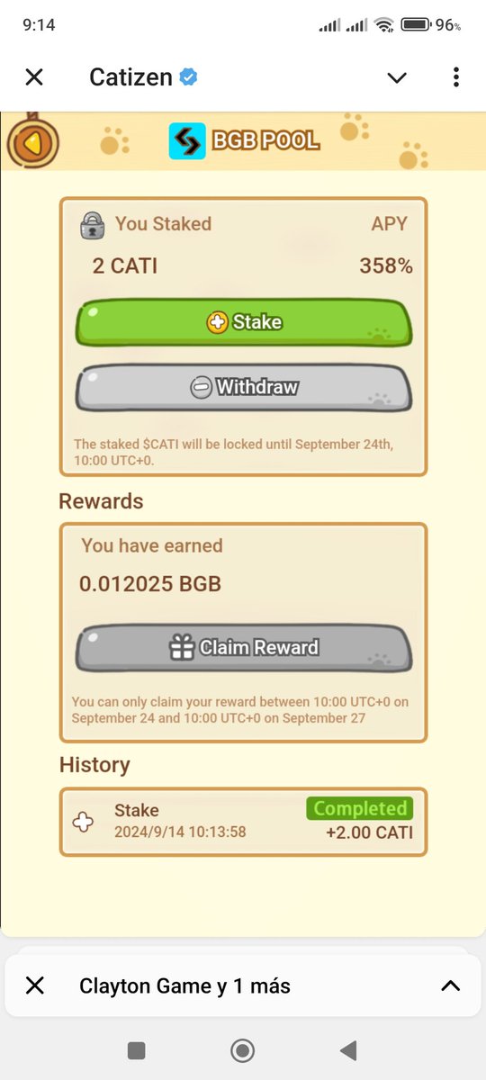 sassuk3's tweet image. #BGB  #BitgetWallet #BitgetBuilders2024 #CATIAirdrop #HamsterKombat
#bitget  
Está por listarse próximamente $CATI y para ello bitget tiene un airdrop de pre-deposito de $15 a $200 $CATI al depositar en bitget! #CATIListBitget 

#CATI #Catizen @CatizenAI