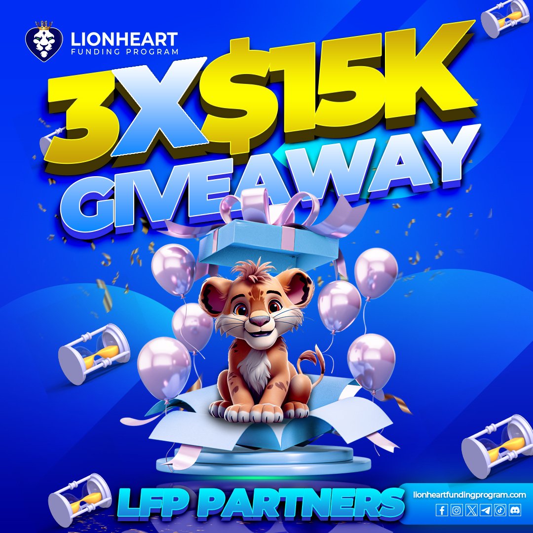 Fxlukya's tweet photo. 🦁🐐To celebrate my partnership with @lionheartLFP I'll be giving out 5
3 X $15k Prop Firm Accounts 🎊

👇Must Follow Giveaway Rules👇
1)🦁 Follow: @lionheartLFP, @NdemazeahG &amp; @Fxlukya 
2)🦁Join LFP Traders Email List: https://t.co/E3Z7QOryWs
3) Tag 3 traders who shouldnt miss https://t.co/wPMxH7TWLt