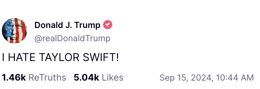 jengolbeck's tweet photo. I saw this and didn't believe it but, nope, it's real. He posted this on Truth Social 45 minutes ago. Let's see how it goes for him… https://t.co/Pj56PPK811