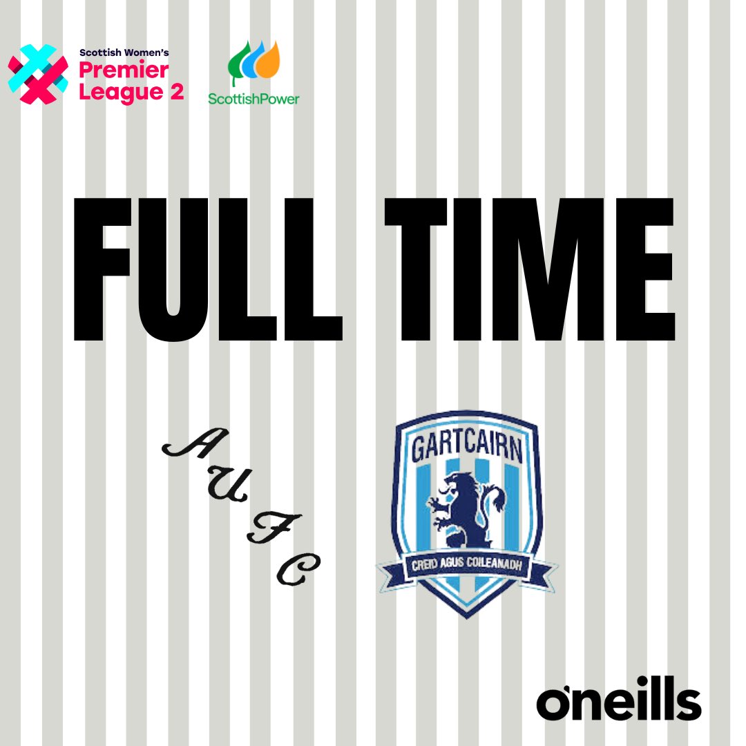 FT | ⌛ | The final whistle sounds at Townhead Park

3 points! ✅

Our first points of the <a href="/SWPL/">Scottish Women's Premier League</a> 2 campaign are on the board! 🙌

Ayr [3 - 1] Gartcairn

#WeAreUnited
