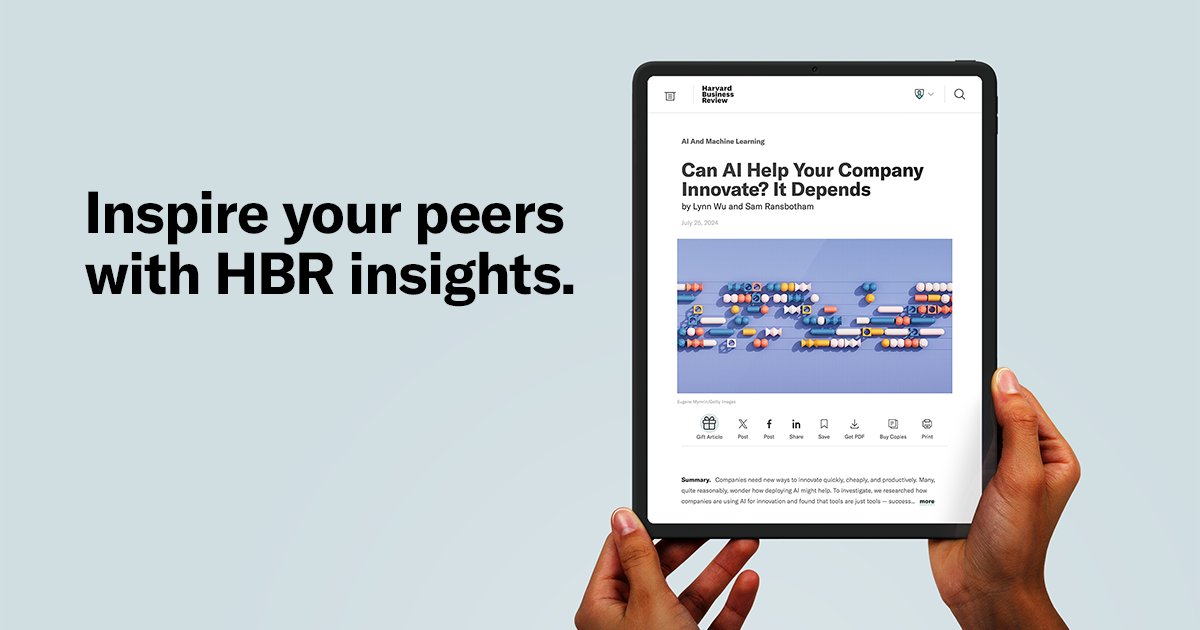 Unlock the power of business knowledge with HBR! As a subscriber, you can share up to 5 insightful articles with your network every month. Subscribe today and start sharing the advice that drives success.

s.hbr.org/3A7h9mh