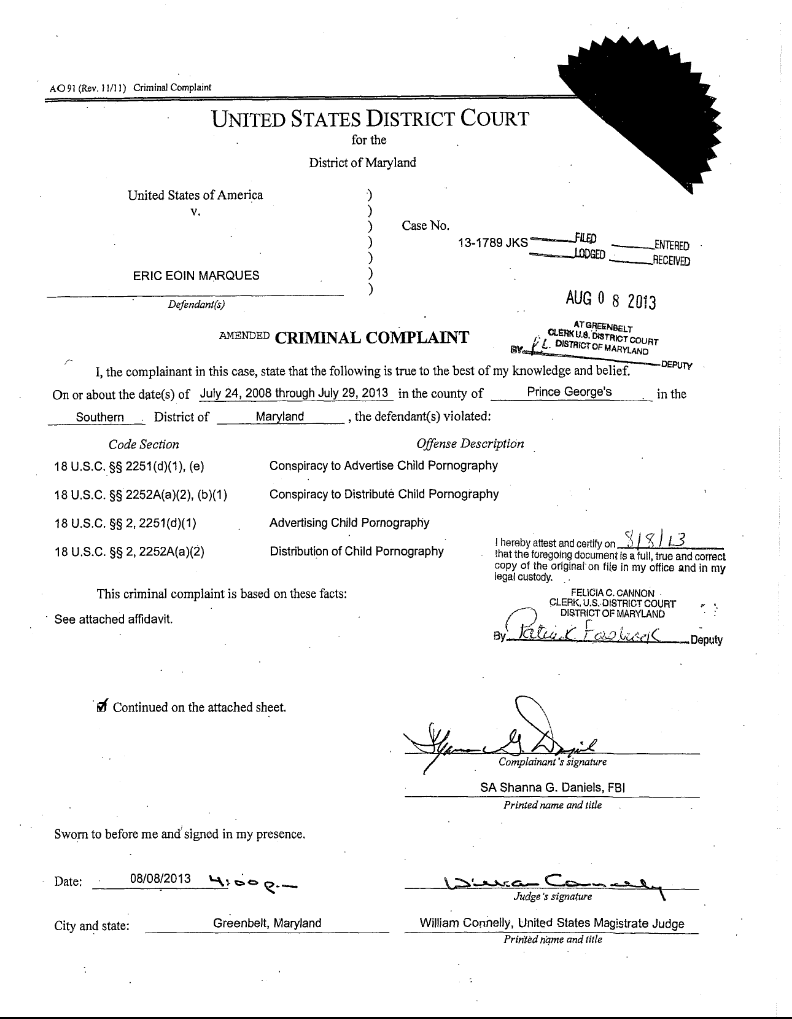 Casimir_Noir's tweet image. #USJustice - United states district court (2013)
Criminal Complaint
United States of America 
v.
#ERICEOINMARQUES 
#Conspiracy to Advertise &amp;amp; distribute Child Pornography
#OVH est cité à maintes reprises comme hébergeur de #Pédopornographie
justice.gov/d9/press-relea…