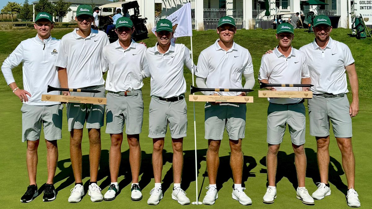 Raiders are coming home winners! We grab the team title at the Golden Grizzlies Classic at -2, while Timmy Hollenbeck (-5) is the individual winner by a shot over Shane Ochs. Brock Rumpke (11th) and Andrew Flynn (14) also in Top 15.

#RaiderUP | #FullRaid | #RaiderFamily