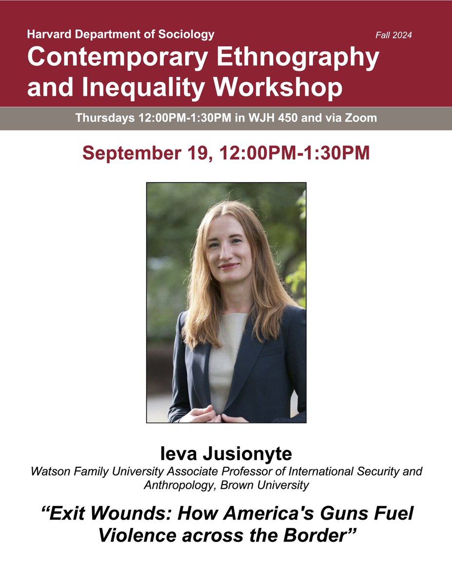 ieva jusionyte (@ievaju) on Twitter photo Five years after Aaron Benavidez, @RGGonzales1 and I cofounded this Harvard ethnography workshop, it’s still going strong. Thanks <a href="/GabrielleMRO/">Gabrielle Oliveira</a> for inviting me back!
cei.hsites.harvard.edu Five years after Aaron Benavidez, @RGGonzales1 and I cofounded this Harvard ethnography workshop, it’s still going strong. Thanks <a href="/GabrielleMRO/">Gabrielle Oliveira</a> for inviting me back!
cei.hsites.harvard.edu