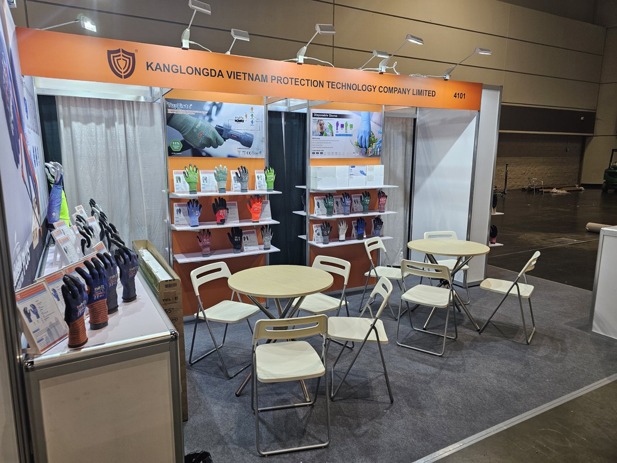 kld_da's tweet image. Booth is all set to go, ready for NSC 2024!  Look forward to your visit, where we would be pleased to show you some great new hand protection technologies!   See you at Booth 4103!