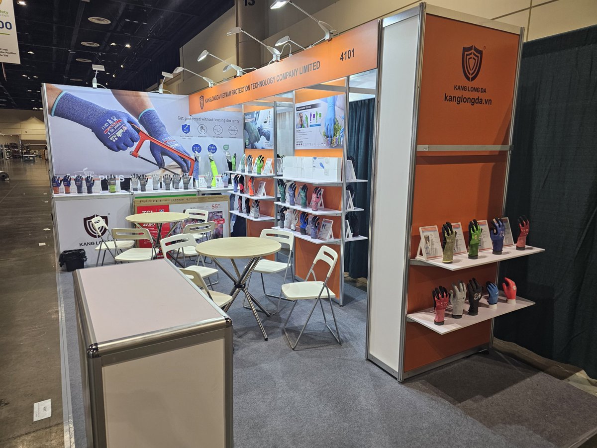 kld_da's tweet image. Booth is all set to go, ready for NSC 2024!  Look forward to your visit, where we would be pleased to show you some great new hand protection technologies!   See you at Booth 4103!