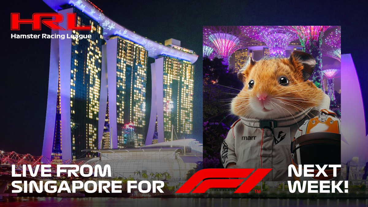 🚥 It's lights out for 2 days, until it's lights out in #Singapore for the Hamster Racing League 🤩

#HRL will be back from Wednesday and LIVE from Singapore with our local reserve furry racers 🐹🏎️

Pools will be extra juicy for this special #F1 week. Stay tuned for updates on