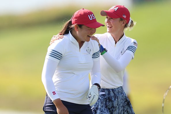 USC Womenโs Golf (@uscwomensgolf) on Twitter photo TEAM USA FOR THE WIN ๐บ๐ธ๐บ๐ธ๐บ๐ธ
Congrats to <a href="/allisen_sc/">Allisen Corpuz</a> and the rest of Team USA for taking home the @thesolheimcup, 15.5 - 12.5
The Trojan alumna went 2-0 alongside <a href="/NellyKorda/">Nelly Korda</a> in Foursomes and won her singles match Sunday 4&3
#FightOnโ๏ธ | ๐ง๐๐ ๐ฃ๐๐ผ๐๐ ๐ง๐ข ๐๐. TEAM USA FOR THE WIN ๐บ๐ธ๐บ๐ธ๐บ๐ธ
Congrats to <a href="/allisen_sc/">Allisen Corpuz</a> and the rest of Team USA for taking home the @thesolheimcup, 15.5 - 12.5
The Trojan alumna went 2-0 alongside <a href="/NellyKorda/">Nelly Korda</a> in Foursomes and won her singles match Sunday 4&3
#FightOnโ๏ธ | ๐ง๐๐ ๐ฃ๐๐ผ๐๐ ๐ง๐ข ๐๐.