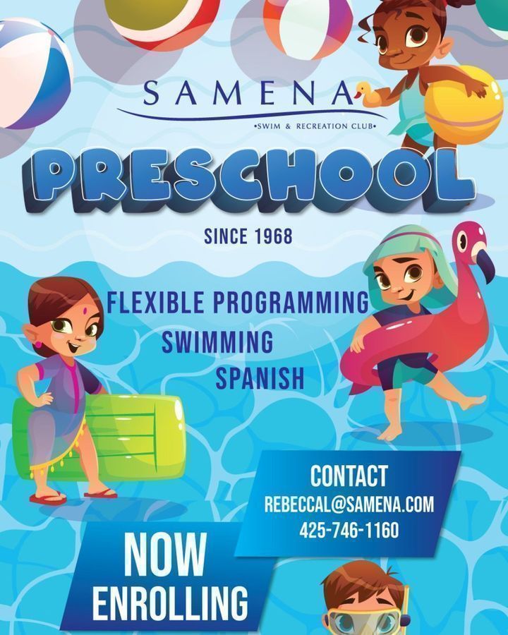 Samena Preschool registration is now open for the 24/25 school year! Our programs have a play-based curriculum that addresses motor &amp; socialization skills. Swim lessons, water safety &amp; more. samena.com/preschool/ #samenachildrens
