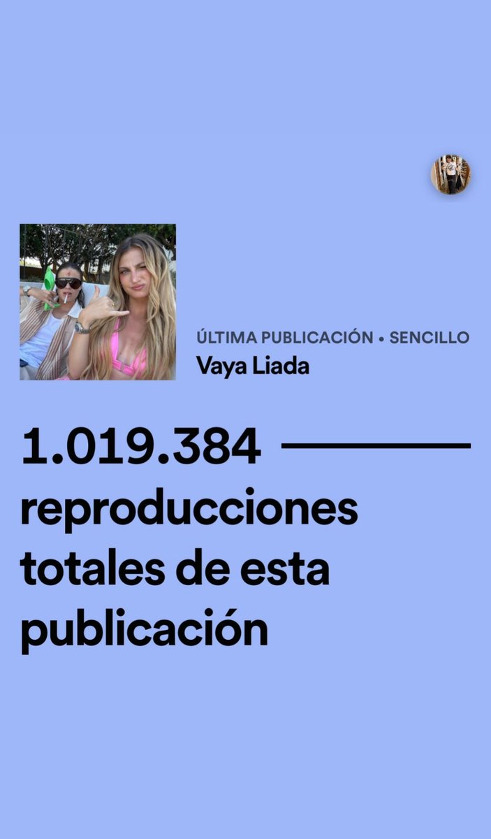 🎖️ “Vaya Liada” aconsegueix 1M de reproduccions a Spotify