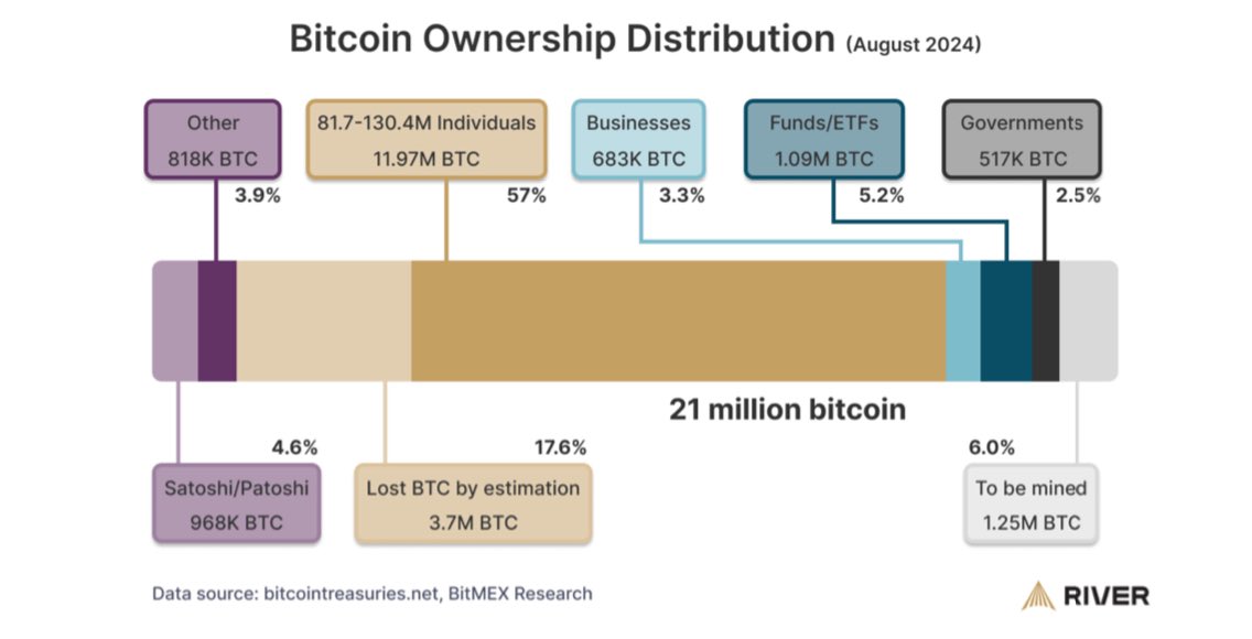 Bitcoin ownership distribution