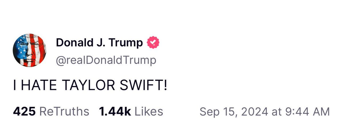 Siri, show me the quickest way to end a political campaign in the year 2024.

Siri: You could post "I HATE TAYLOR SWIFT"