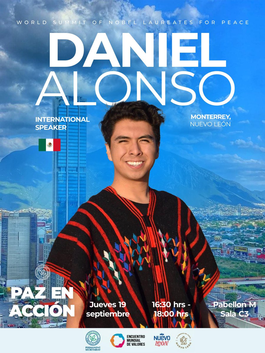 fundacionfind's tweet photo. Los invitamos a que nos acompañen a la Cumbre #MundialdePremiosNobel ¿Estás listo para esta experiencia de paz? Una experiencia unica Junto co @enriquechiu @manuelBuenoMx @DanielAlonsoMX @DrDanteHaro @hatzebere 
#worksho #Migrant #art Septiembre/24 /16.30 /salon C3. #PazEnaccion https://t.co/It2pdBp3H0