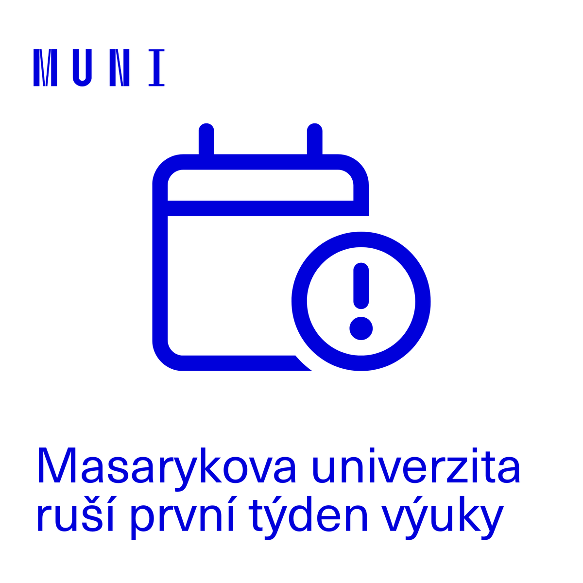 muni_cz's tweet photo. ❗  Nový akademický rok zahájíme o týden později v pondělí 23. září: https://t.co/WPdz6Yl0FA

O zrušení úvodního týdne semestru, jehož začátek na všech fakultách byl naplánován vesměs na zítřek, rozhodlo dnešní mimořádné zasedání Kolegia rektora MU. https://t.co/pPzJdPArZv