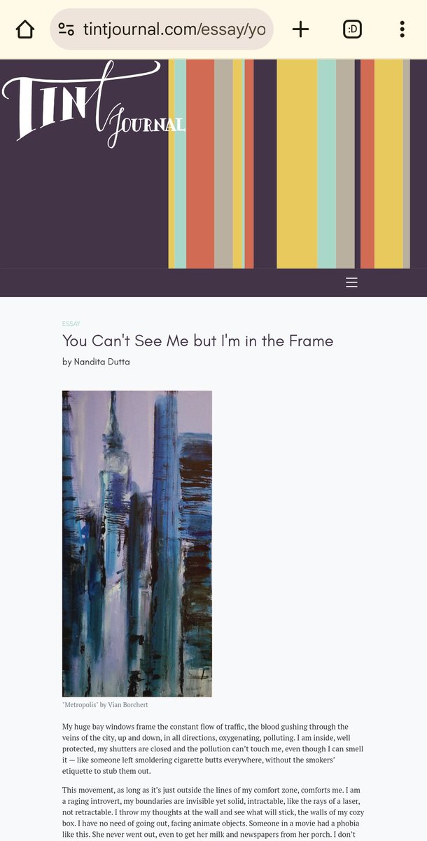 Personal favorite, personal essay. 

#WritersLife #tintjournal #creativenonfiction #personalessay #AmWriting #writersoftwitter #writers #essaywriter #WritingCommunity