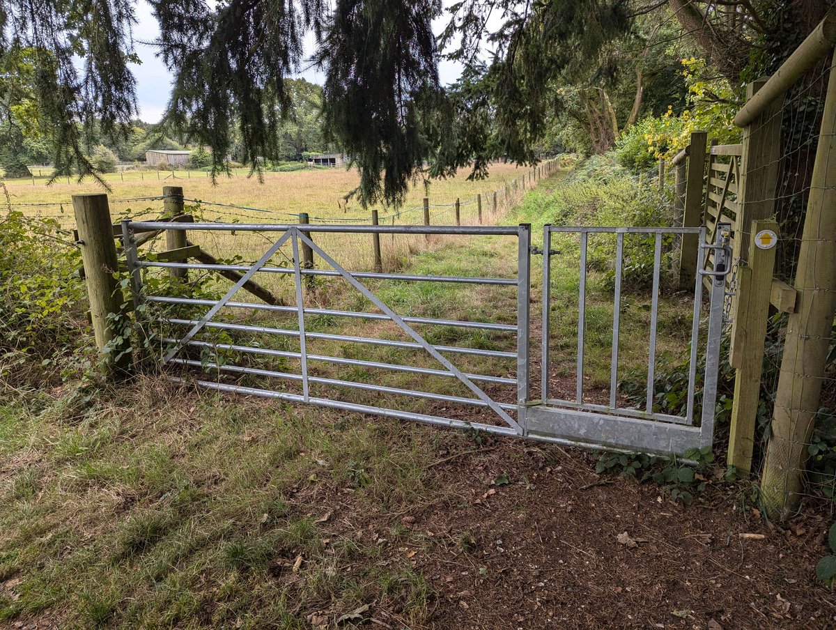 RecyclerBill's tweet photo. at first glance it looks like a locked #gate but closer inspection shows a latch on the other side...
#QuiteInterestingGatesAndLatchesOfTheUK
#BillsGates out walking in the #NewForest with #HarryStiles🐕 https://t.co/q2EY52Bm9x
