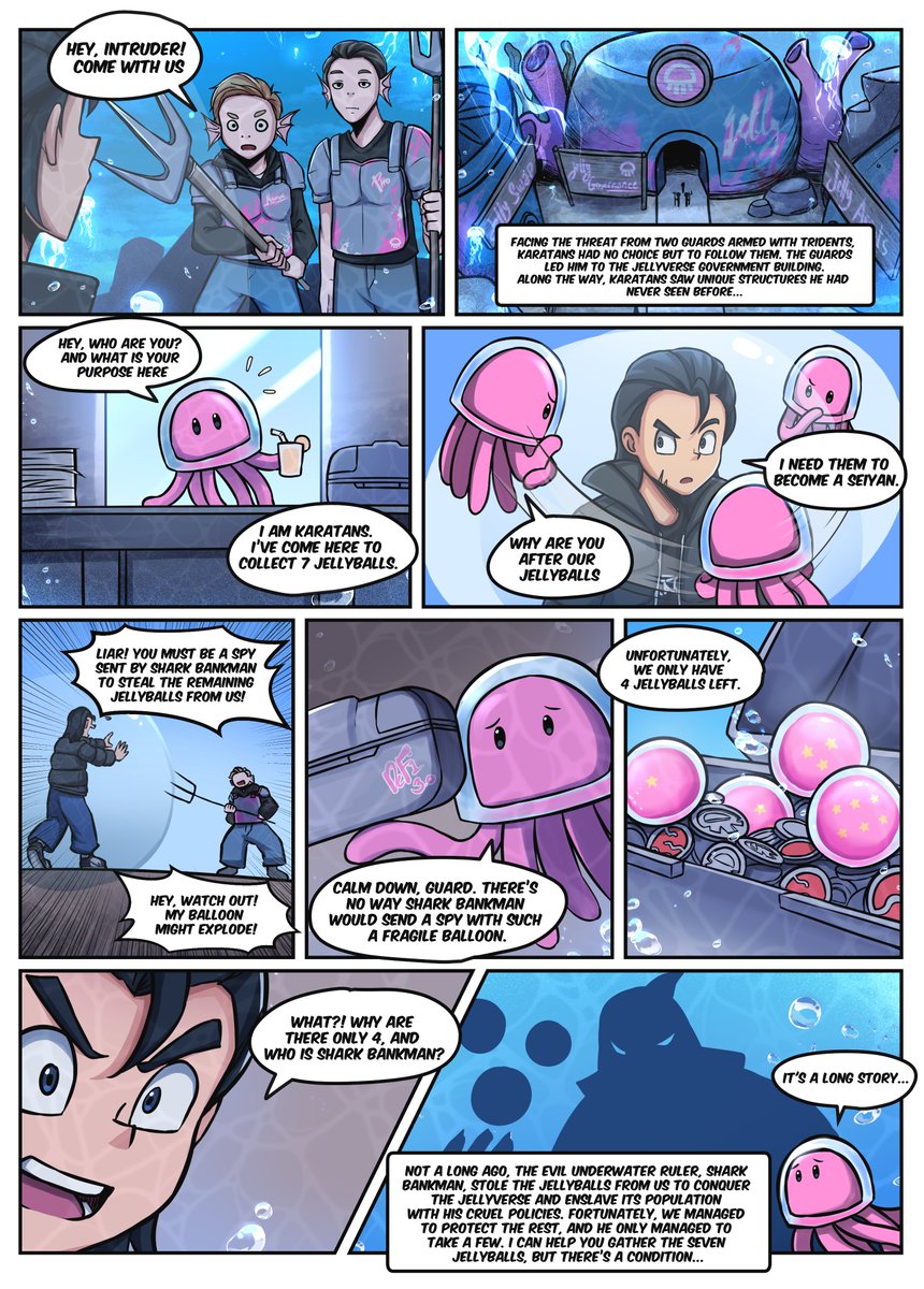 Karatans_cash's tweet photo. In addition to getting 4 Jellyballs, I was also given 1000 $JLY tokens for a giveaway to readers of the Be Seiyan For Better Life comic.

But there are conditions...

- Follow @jlyvrs & @Karatans_cash 
- Like & Retweet💞
- Comment on why you need to be a SEIYAN (The most impressive answer is the winner)

Yep! Luckily I met “Jelly” the mascot of the Jellyverse world who was friendly and full of wisdom.