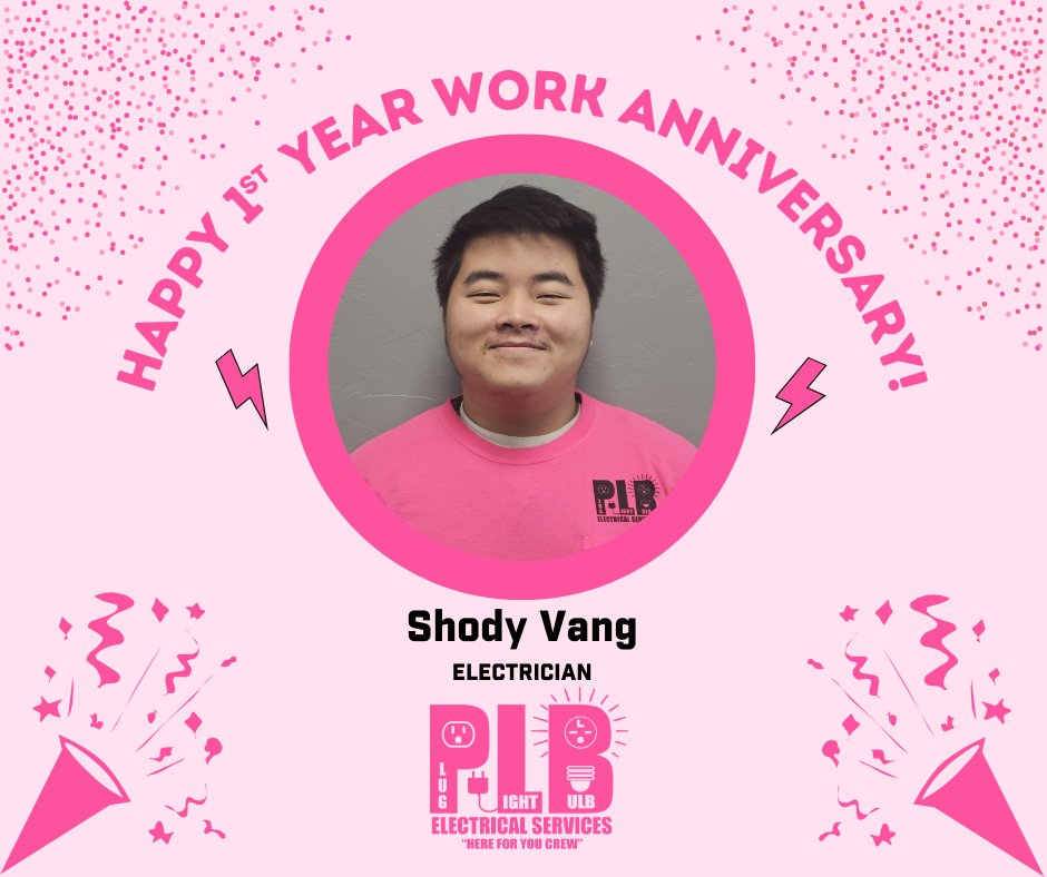 PlugLight's tweet image. Happy 1st Work Anniversary, Shody! 🎉 Your hard work and enthusiasm have brought so much value to our team. We&apos;re truly grateful to have you with us—looking forward to many more years of success together!

#WorkAnniversary #Electrician #PlugLightBulb #Appreciation