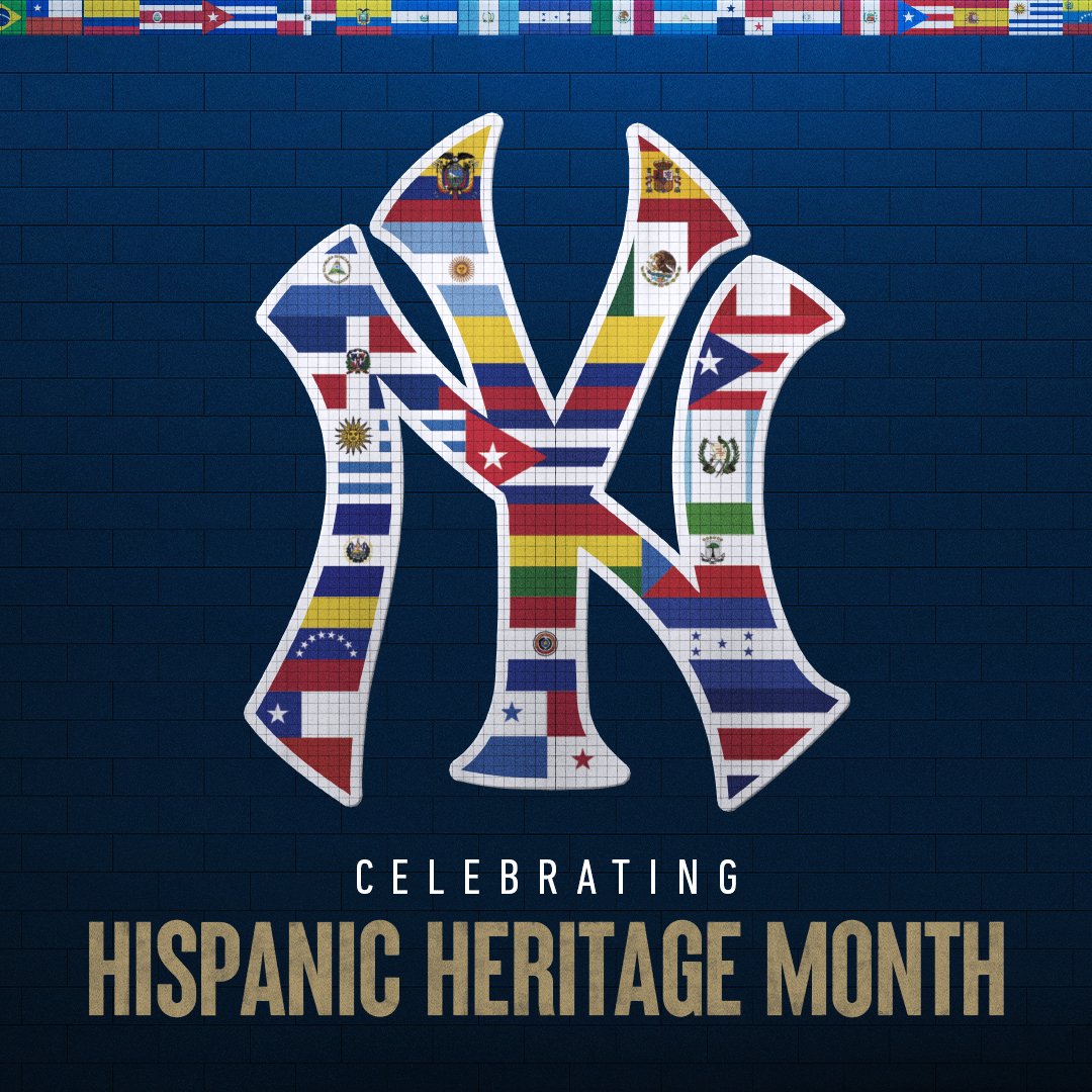 Yankees's tweet photo. Happy Hispanic Heritage Month! 

We are proud to celebrate all of the ways the Hispanic community has contributed to baseball both on and off the field! 🙌

@Yankees_Beisbol | #LosDelBronx https://t.co/J4lb0Hsc7i