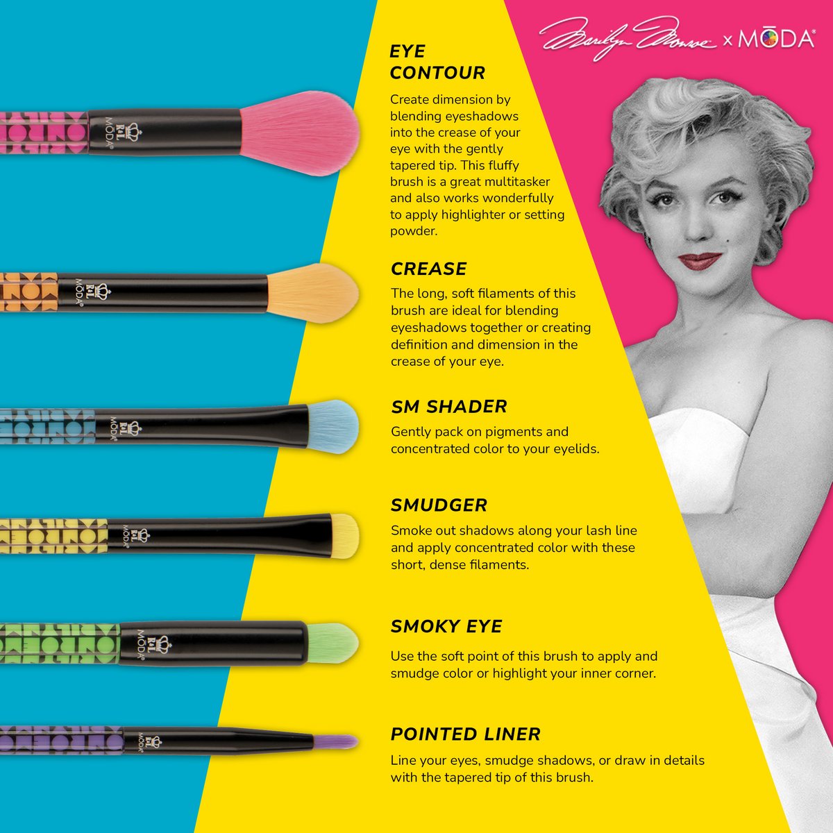 modabrush's tweet photo. Bold. Brilliant. Beautiful. What more can you ask for?
Shop the Marilyn Monroe™ x MŌDA® Bright & Beautiful Eye Kit on https://t.co/ubnQMwd3RJ & https://t.co/fVkh4Wu5Jh
#modabrush #marilynmonroexmoda #marilynmonroe #marilynmonroebeauty #marilynmonroestyle https://t.co/WnyEdj8mH5