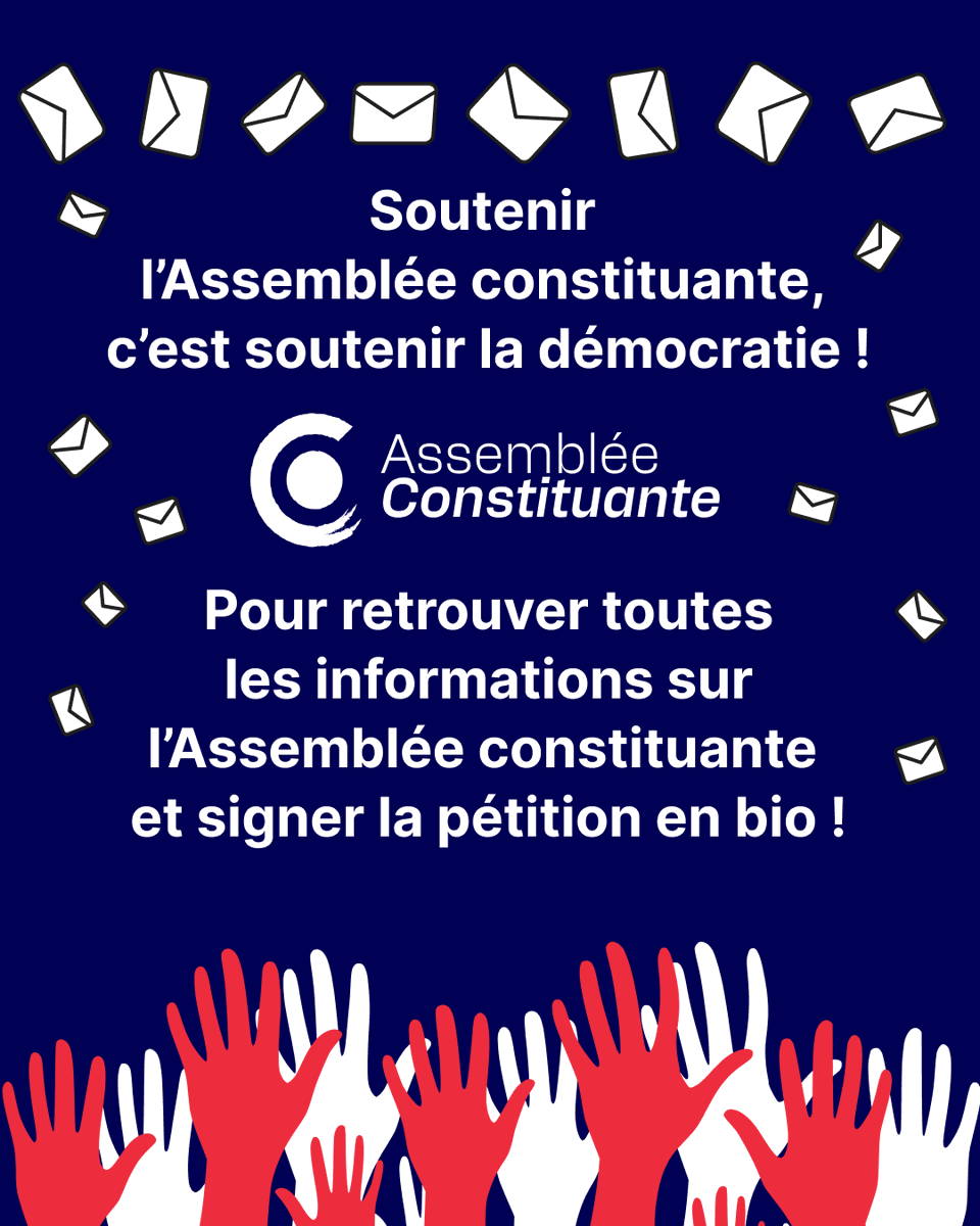 Constituante24's tweet photo. A l'occasion de la Journée Mondiale de la Démocratie :
Pour vous, c'est quoi la démocratie ?
Pensez-vous que notre démocratie est respectée ? 

Notre site : https://t.co/iHkENBmgQx

#constituante2024 #assembleeconstituante #renouveaudemocratique #republiquefrançaise https://t.co/XIWeWKlk5c