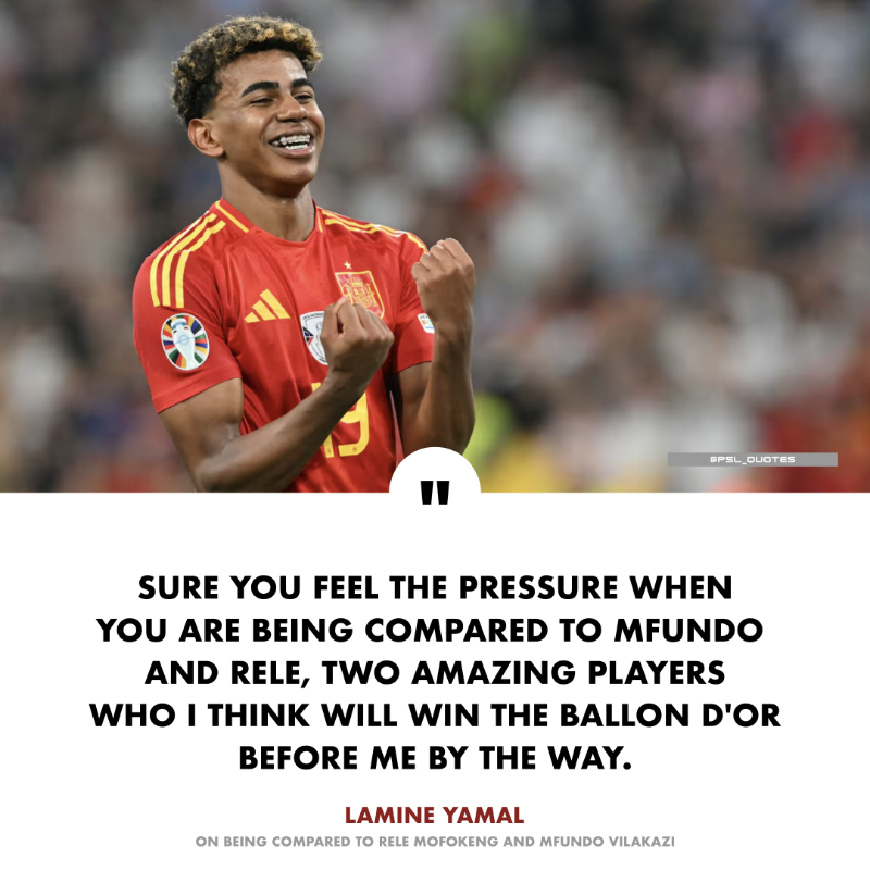 Lamine Yamal speaks about the pressure of being compared to Mfundo Vilakazi and Relebohile Mofokeng 🚨