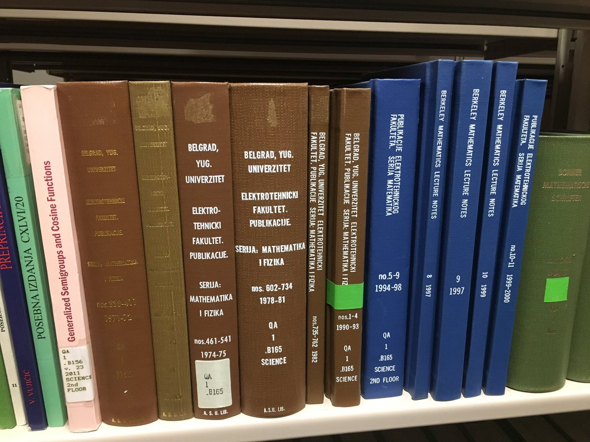 course8cheduler's tweet image. #AlphabetChallenge #WeekKforKnowledge  
While searching for a book for my husband in the math &amp;amp; physics area, these caught my attention. There once was a country of Yugoslavia and these books ended up at the Noble Library.