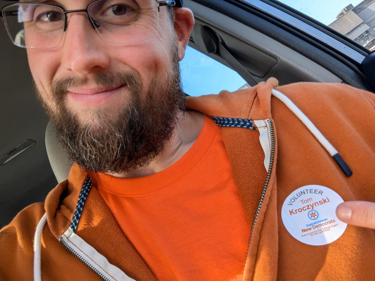 AdamT_NDP's tweet photo. I am so thankful to have helped canvass for @TomKroczynski in the #Battlefords yesterday to talk education. Not only did I get to work with Tom but so many other awesome candidates and volunteers. It was a beautiful day filled with great conversations!
#ItsTimeForAChange #SaskNDP https://t.co/ncXCZX8SAy