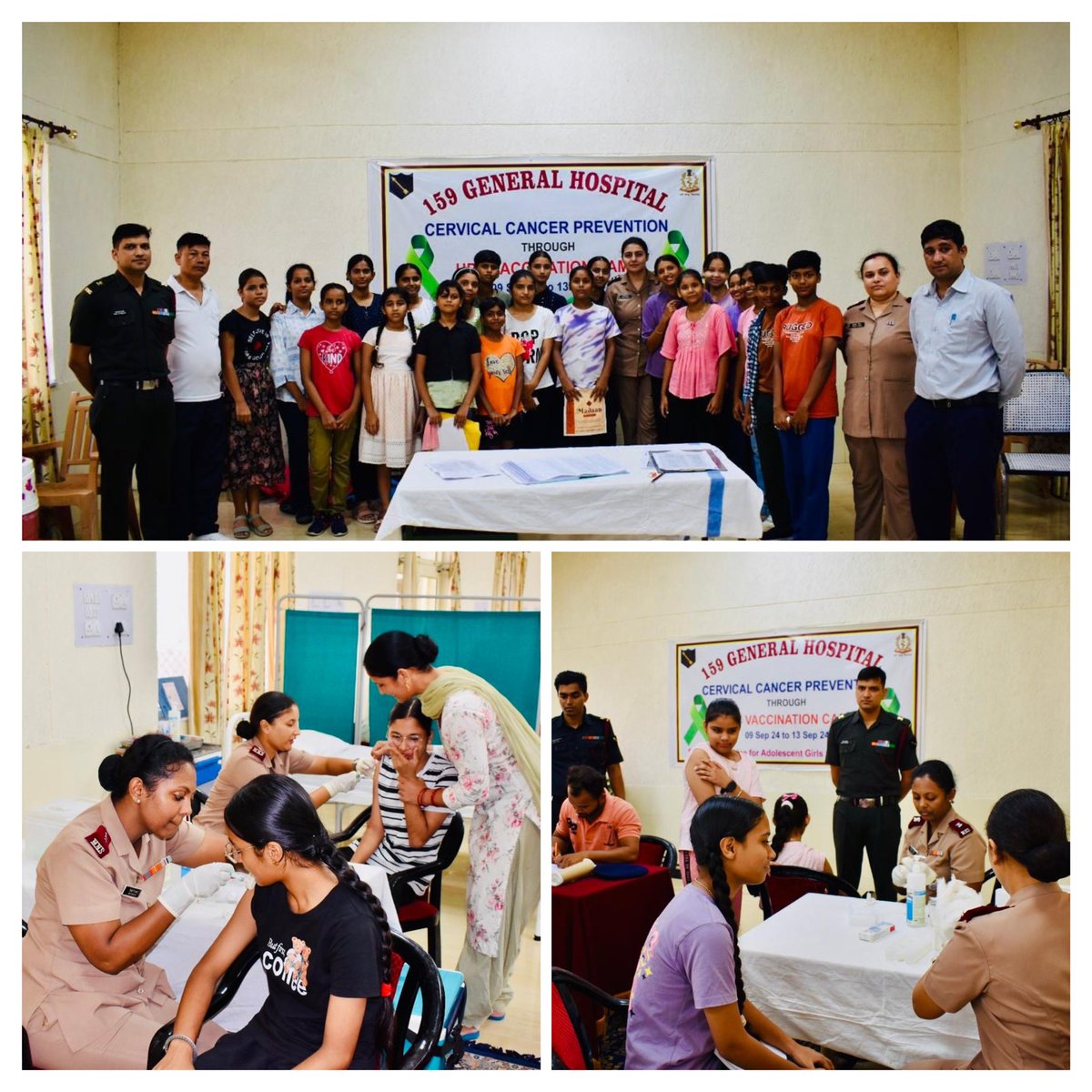 VajraCorps_IA (@vajracorps_ia) on Twitter photo #WomenEmpowerment
#PromotingHealth&Wellness
#CancerPrevention
159 GH, part of #GoldenArrowDivision organised an HPV vaccination camp and awareness drive, benefiting 550 adolescent girls from 9-18 years of age.
Providing a vital shield against Cervical Cancer!
<a href="/westerncomd_IA/">Western Command - Indian Army</a> #WomenEmpowerment
#PromotingHealth&Wellness
#CancerPrevention
159 GH, part of #GoldenArrowDivision organised an HPV vaccination camp and awareness drive, benefiting 550 adolescent girls from 9-18 years of age.
Providing a vital shield against Cervical Cancer!
<a href="/westerncomd_IA/">Western Command - Indian Army</a>