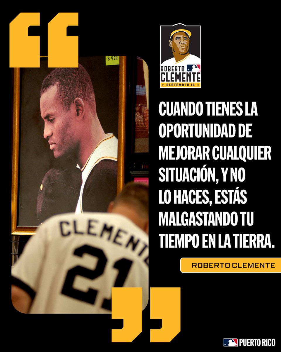 Roberto Clemente aprovechó cada segundo y dejó un legado que durará por siempre. ✍️
