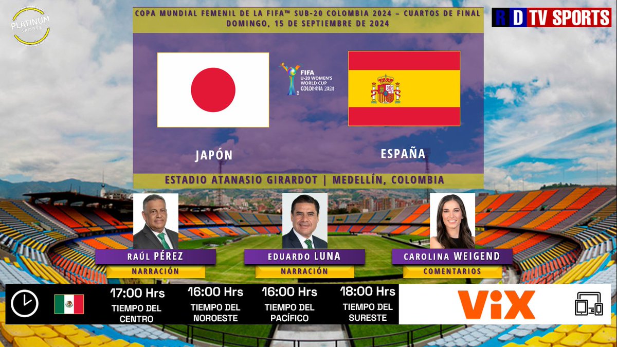 ramonovic09's tweet photo. 🇨🇴 #U20WWC 2024 #CuartosDeFinal | 🇯🇵 #Japón 🆚 #España 🇪🇸
🗓️ Hoy
🇲🇽 ⏰ 17:00 Hrs TC, 16:00 Hrs TP
📱💻 @VIX
🎤 @raul_perez_
🎤 @laloeluna
🎤📝 @cweigend7
🤳🏼 #EllasEnViX #JPNESP https://t.co/svN378ag6i