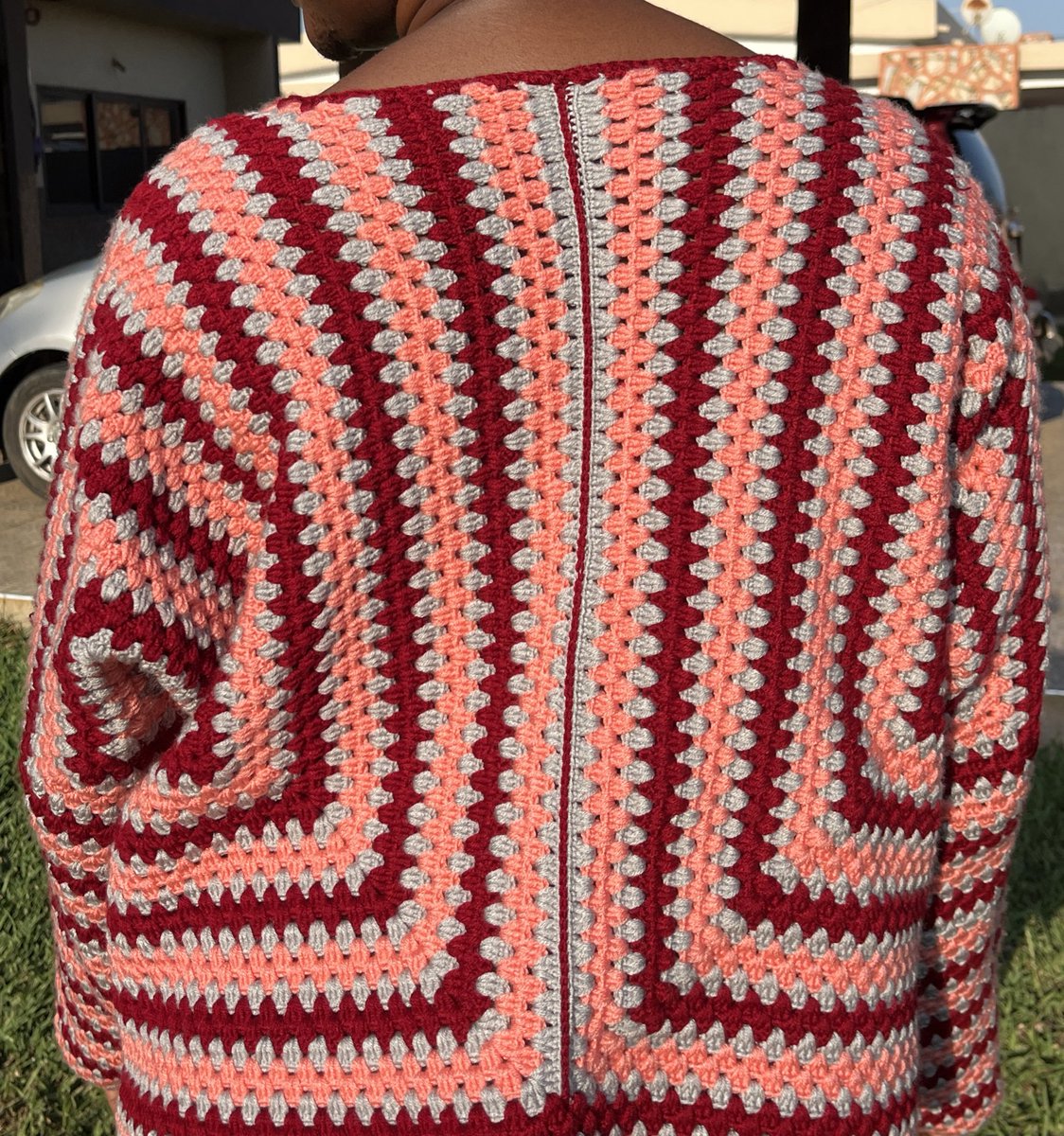 charis_aj's tweet photo. It took two months to complete this crochet jacket. please help me like and RT, your engagement goes a long way 🤲 https://t.co/yns2ZMrMei