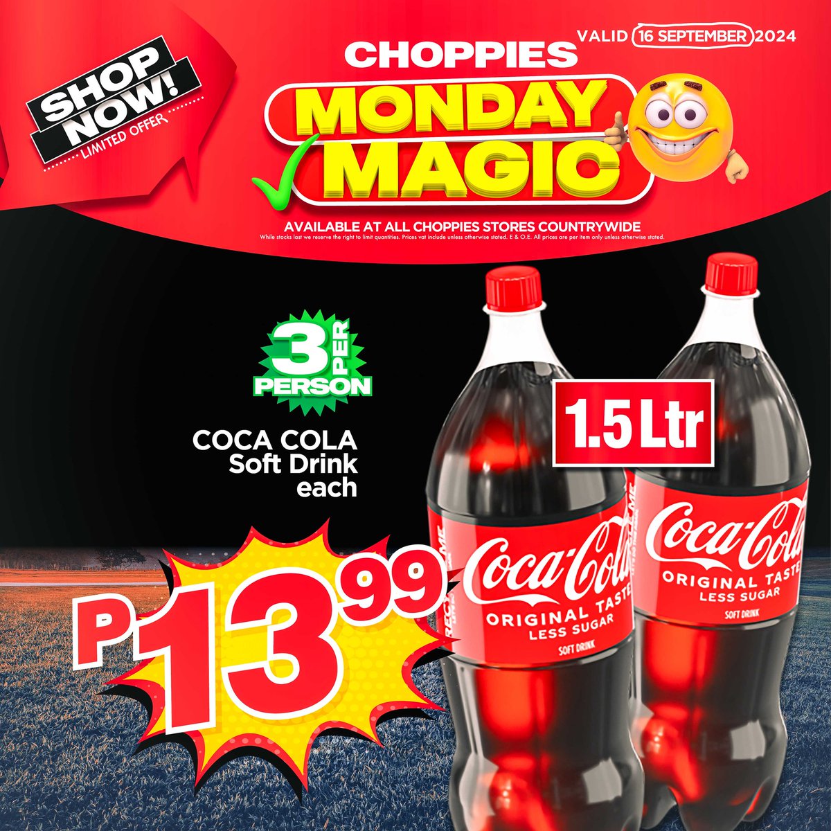 Start your week with unbeatable deals! 🎉✨ #MagicMonday at #Choppies is here to make your Monday brighter with savings on all your favorites! Don’t miss out! #ChoppiesDeals #MondayMotivation #StartTheWeek #NewWeekNewGoals #MondayFeels
Check deals here:web.facebook.com/share/p/7793WF…