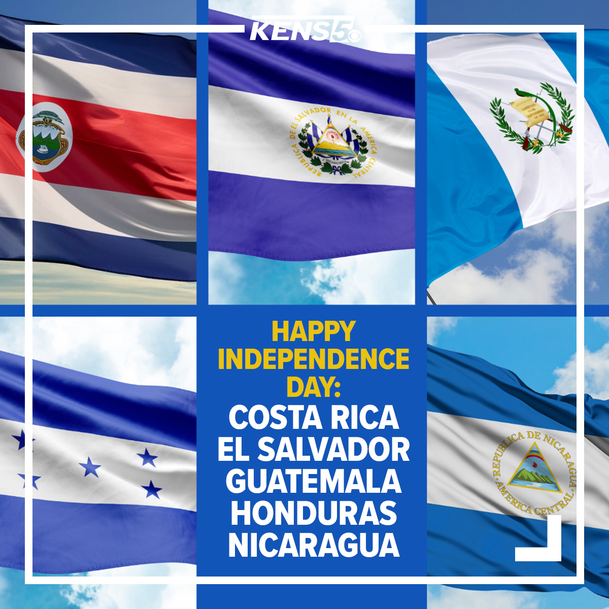 KENS5's tweet photo. These Latin American countries declared their independence from Spain on September 15, 1821. 🎉🪅🎊
Events celebrating Hispanic Heritage Month in SA: https://t.co/Jzr4pSzBJx https://t.co/7aYz3LDHy1