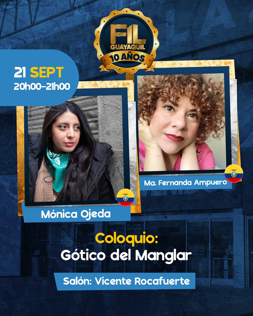 Guayaquil tiene su propio género literario: el gótico del manglar.

Esta conversación entre dos de nuestras mejores escritoras va a estar puro 🔥🔥🔥